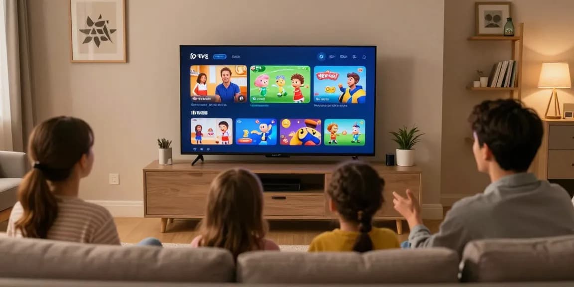 Family enjoying British IPTV streaming services together, trusted local providers.