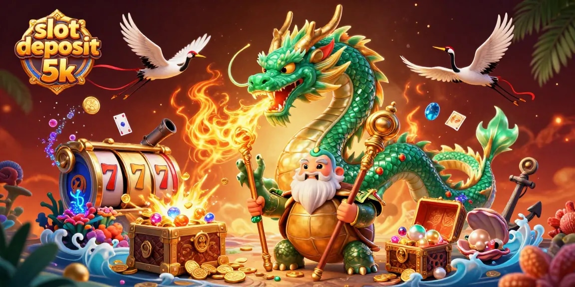 Engage in thrilling gameplay with slot deposit 5k featuring a stunning 3D dragon and vibrant casino elements.
