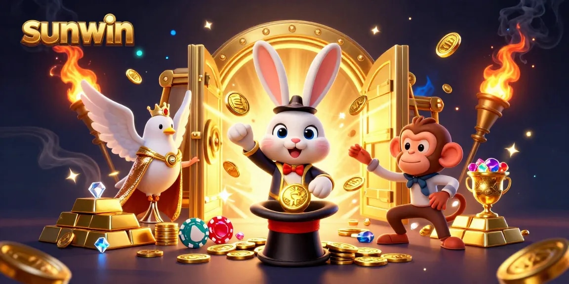 Experience the thrill of sunwin with a magical scene of characters and casino treasures bursting with excitement.