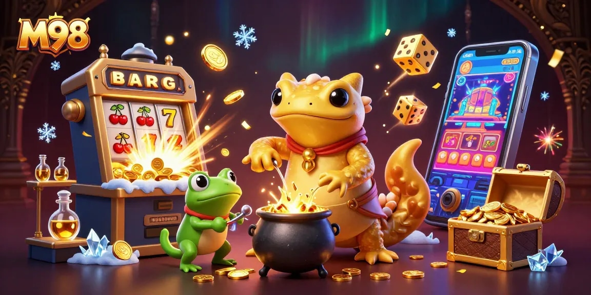 M98 offers thrilling casino experiences with golden salamander alchemist transforming metals for gold.