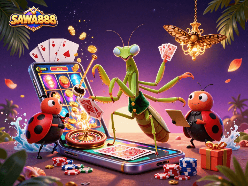 SAWA888 engaging players with vibrant slot games and colorful casino elements for a dynamic experience