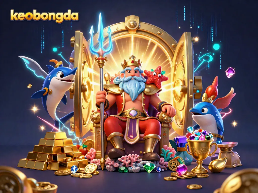 Experience keobongda with a vibrant scene of Neptune and treasures in a casino theme