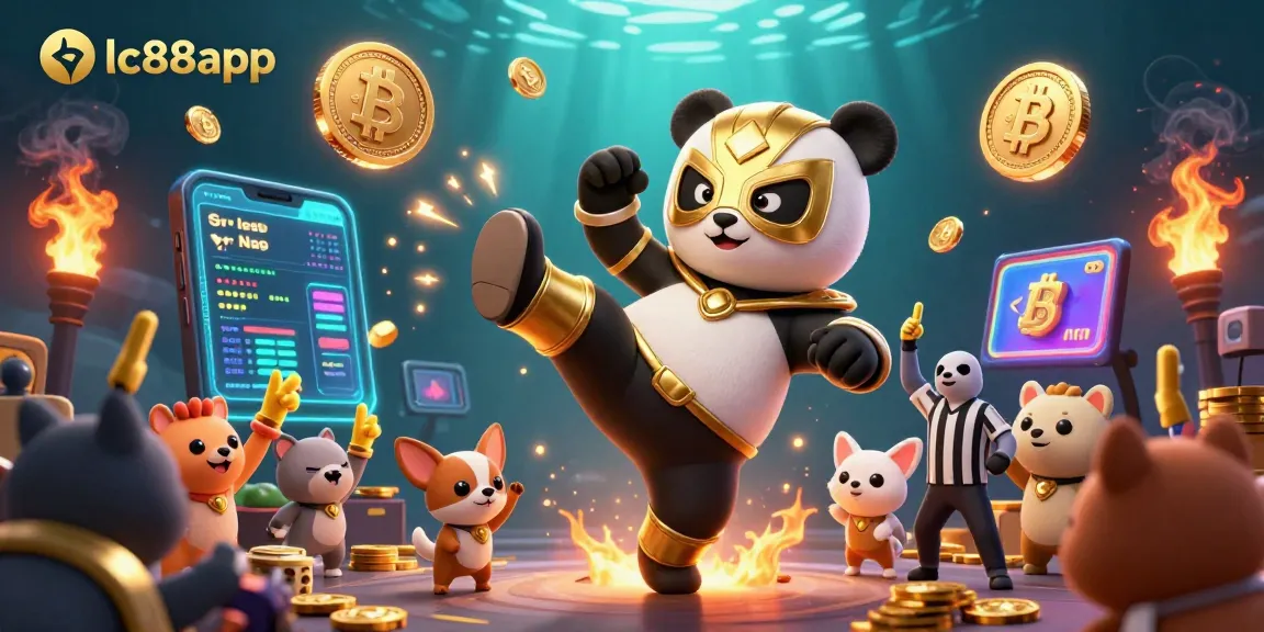 Experience thrilling gameplay with lc88app's vibrant slot reels, glowing coins, and joyful characters!